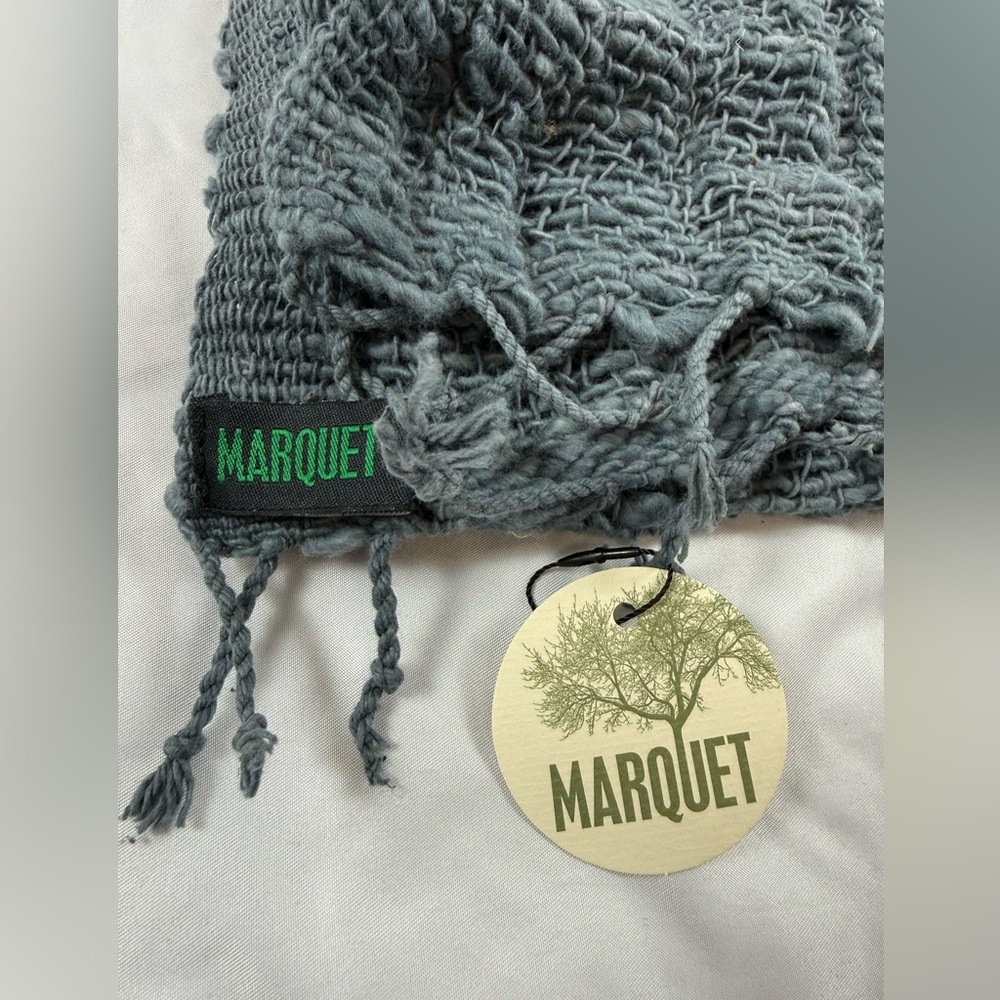Marquet Fair Trade Hand Woven Charcoal Free Weave Scarf NWT - Picture 3 of 6